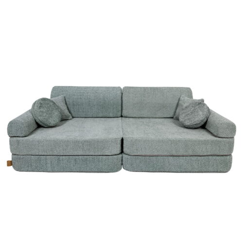 Large modular sofa bed - premium-class bouclé, fresh mint
