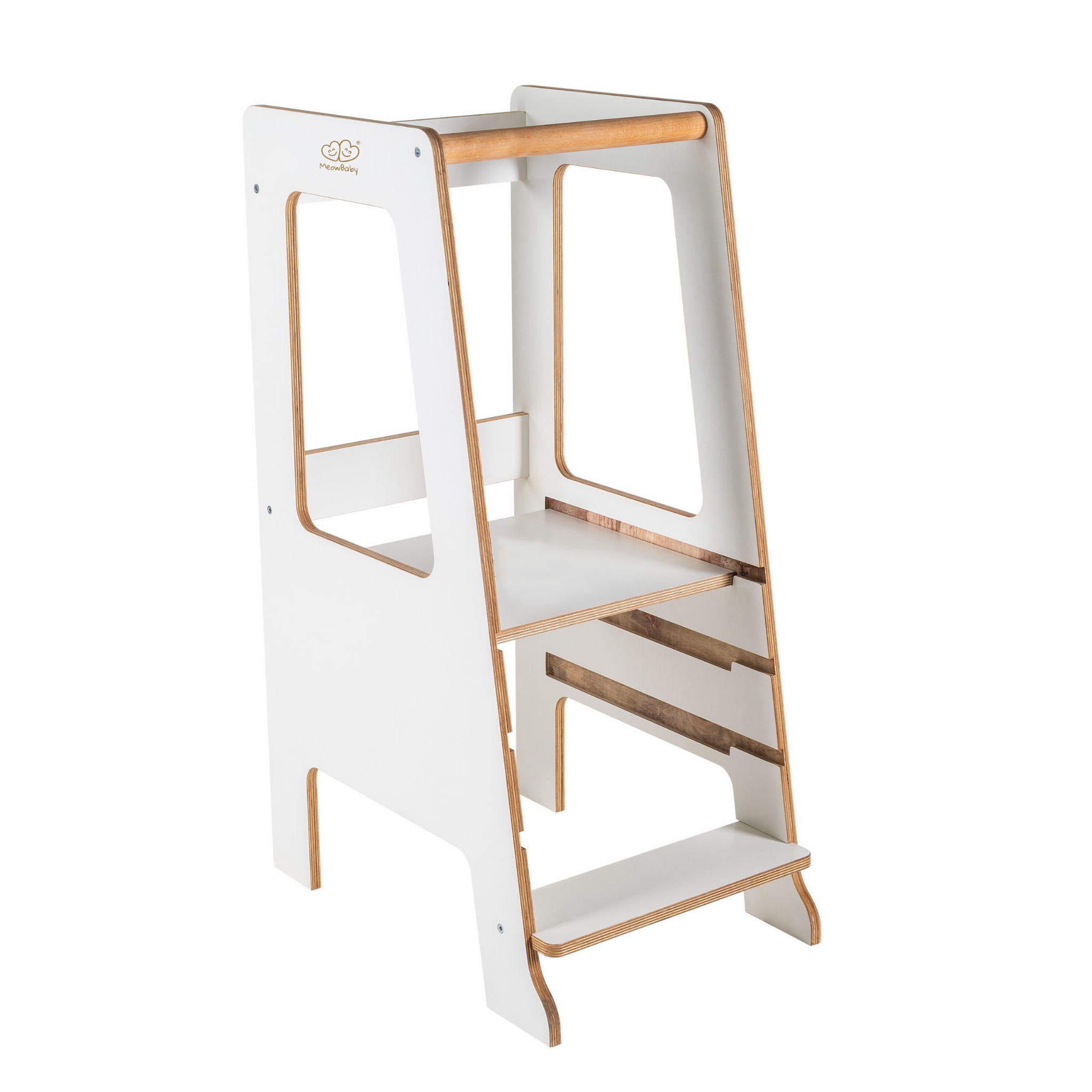 MeowBaby® Plywood õppetorn Scandi - valge - Pilt 5