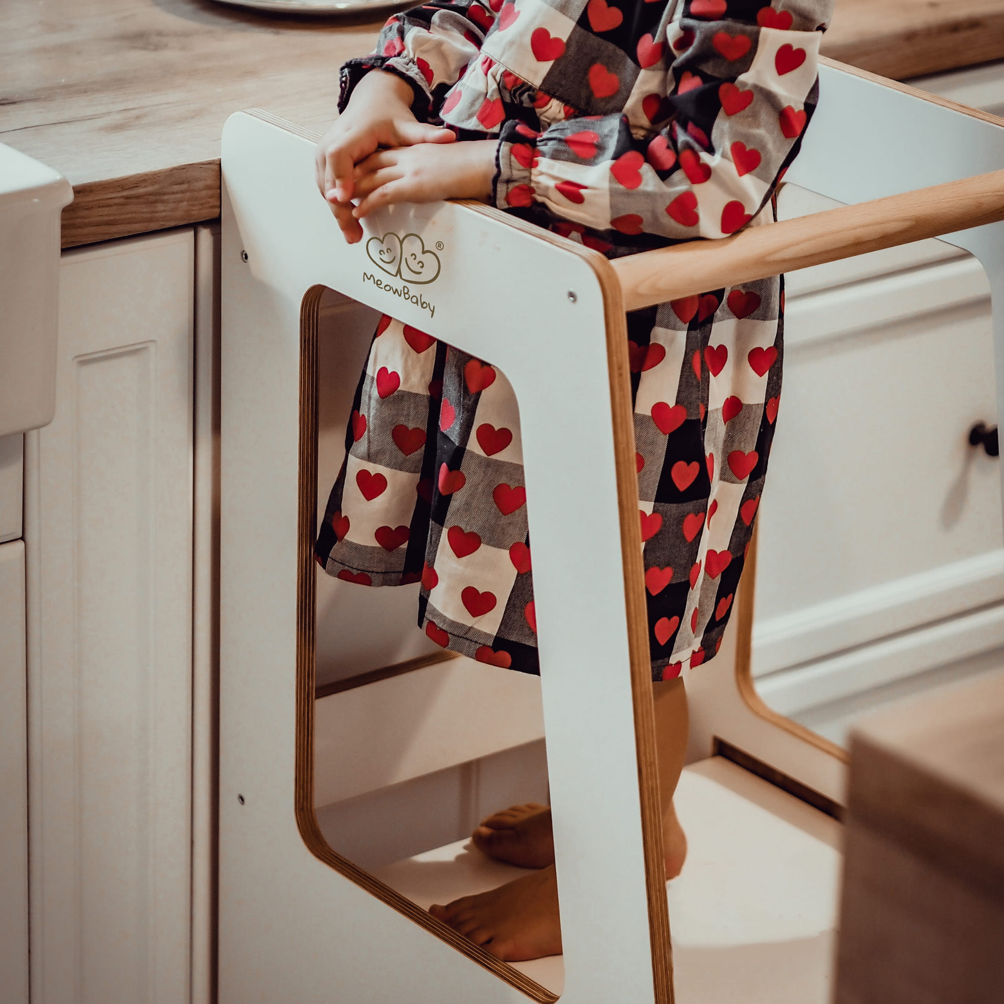 MeowBaby® Plywood õppetorn Scandi - valge - Pilt 3