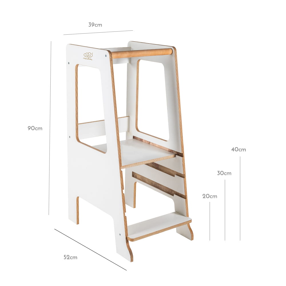 MeowBaby® Plywood õppetorn Scandi - valge - Pilt 4
