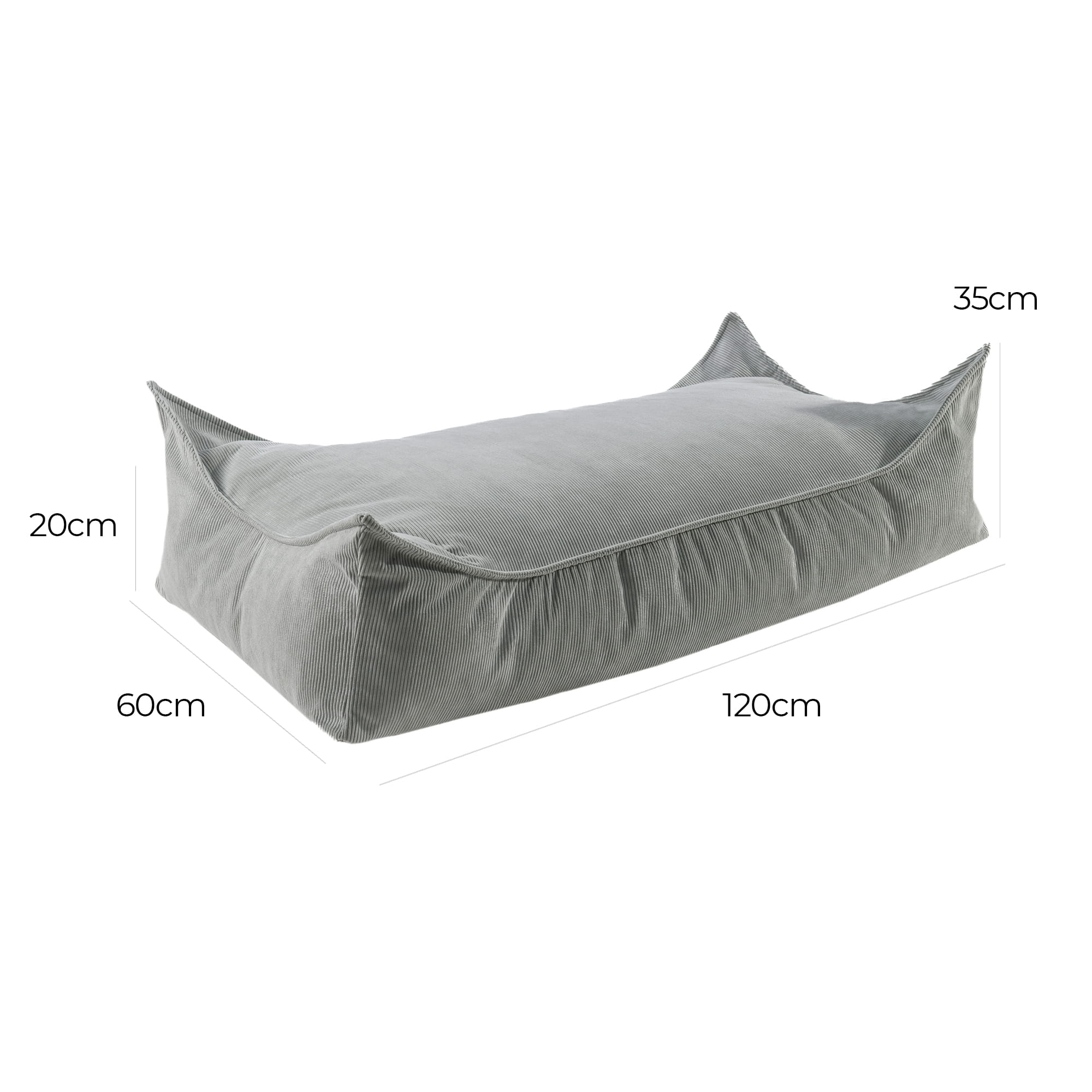 MeowBaby® ristkülikukujuline velvetist lastetumba - hall - Pilt 2