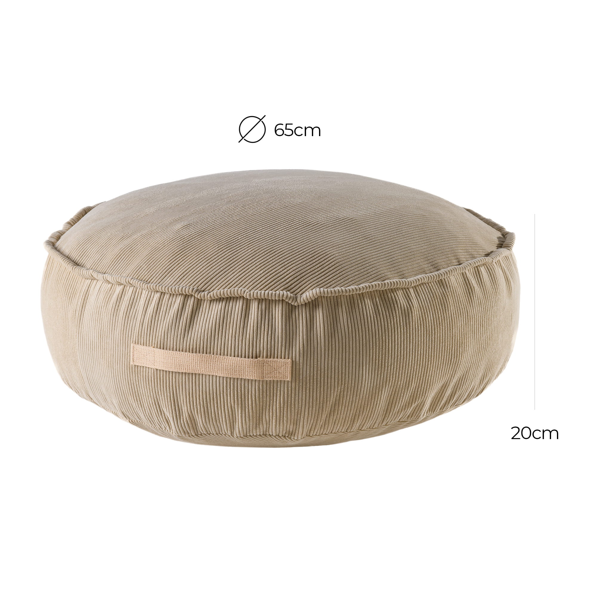 MeowBaby® ümmargune velvetist tumba - Designer Seating lastele - liiv - Pilt 2