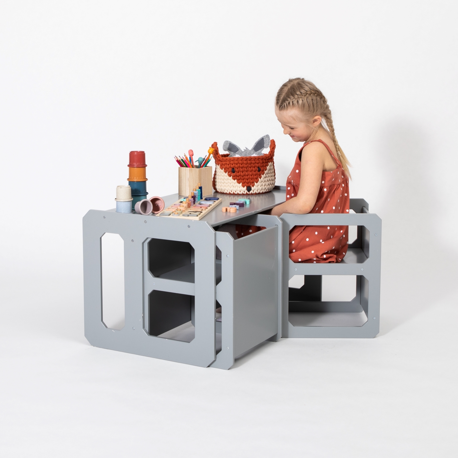 Montessori Weaning laud ja tool komplekt - 2 tooliga - Pilt 13
