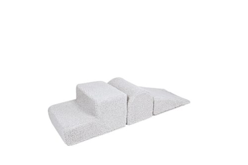 Bearly velvetist kujundite komplekt 3 osaga - murtud valge