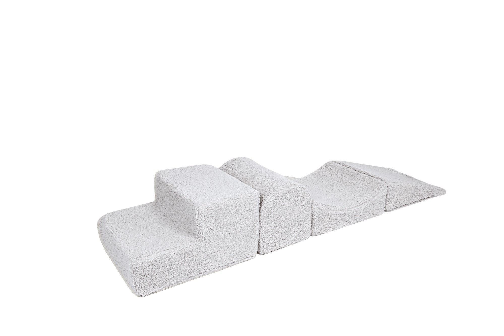 Bearly velvetist kujundite komplekt 4 osaga - murtud valge