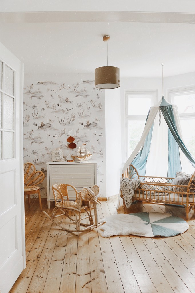 Canopy made of organic cotton and linen - Blue Circus - Image 7