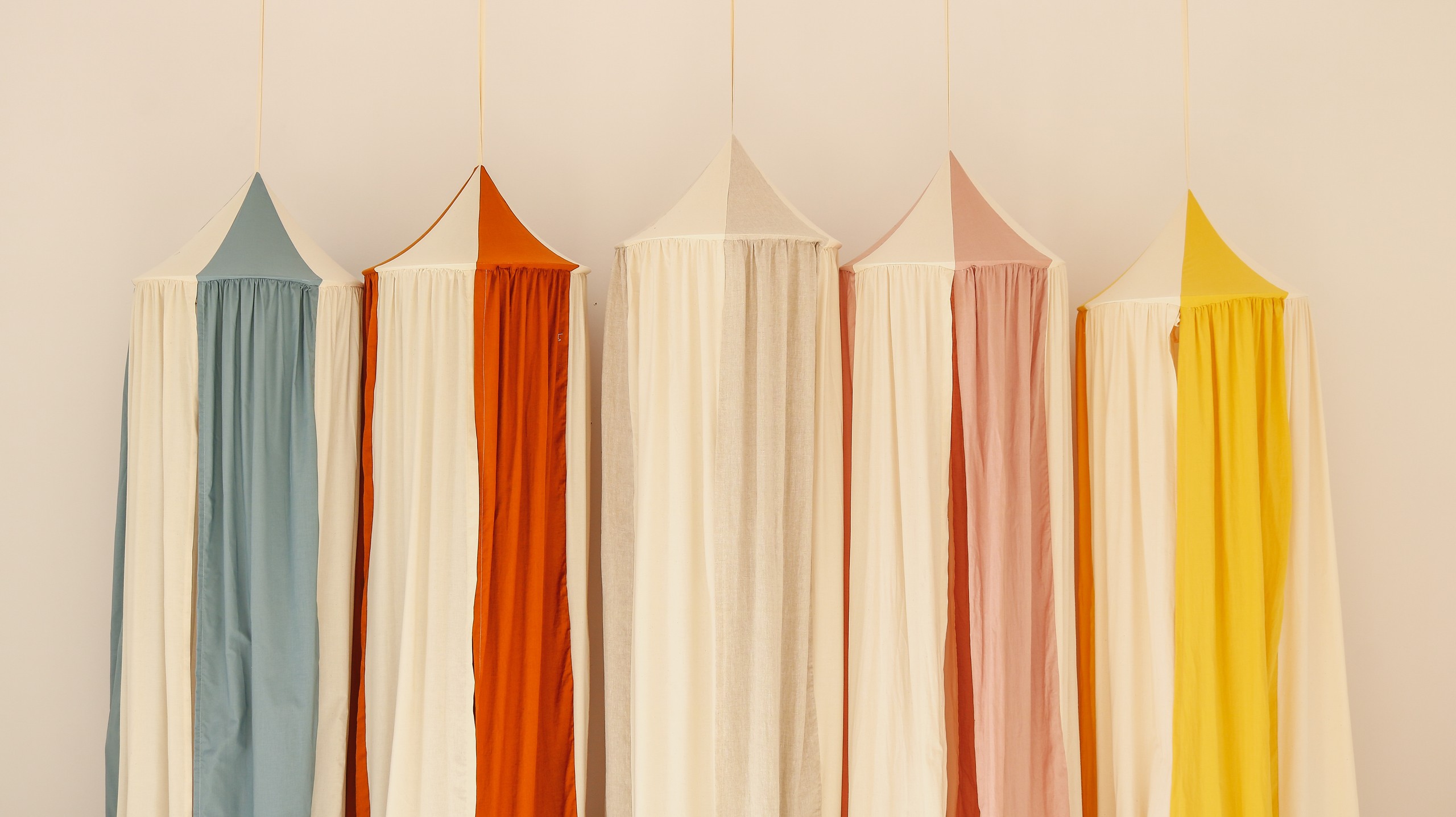 Canopy made of organic cotton and linen - Blue Circus - Image 3