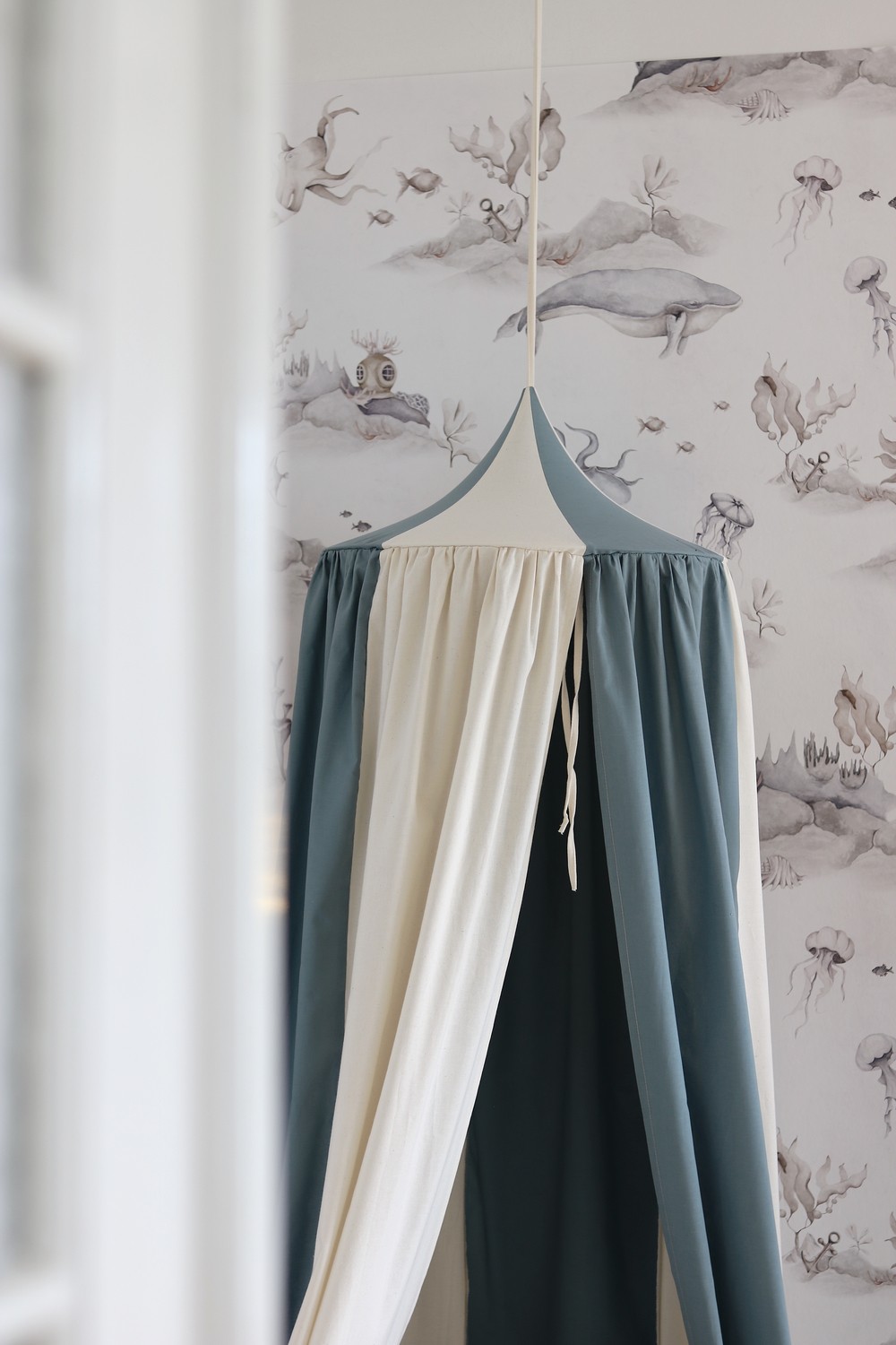 Canopy made of organic cotton and linen - Blue Circus - Image 6
