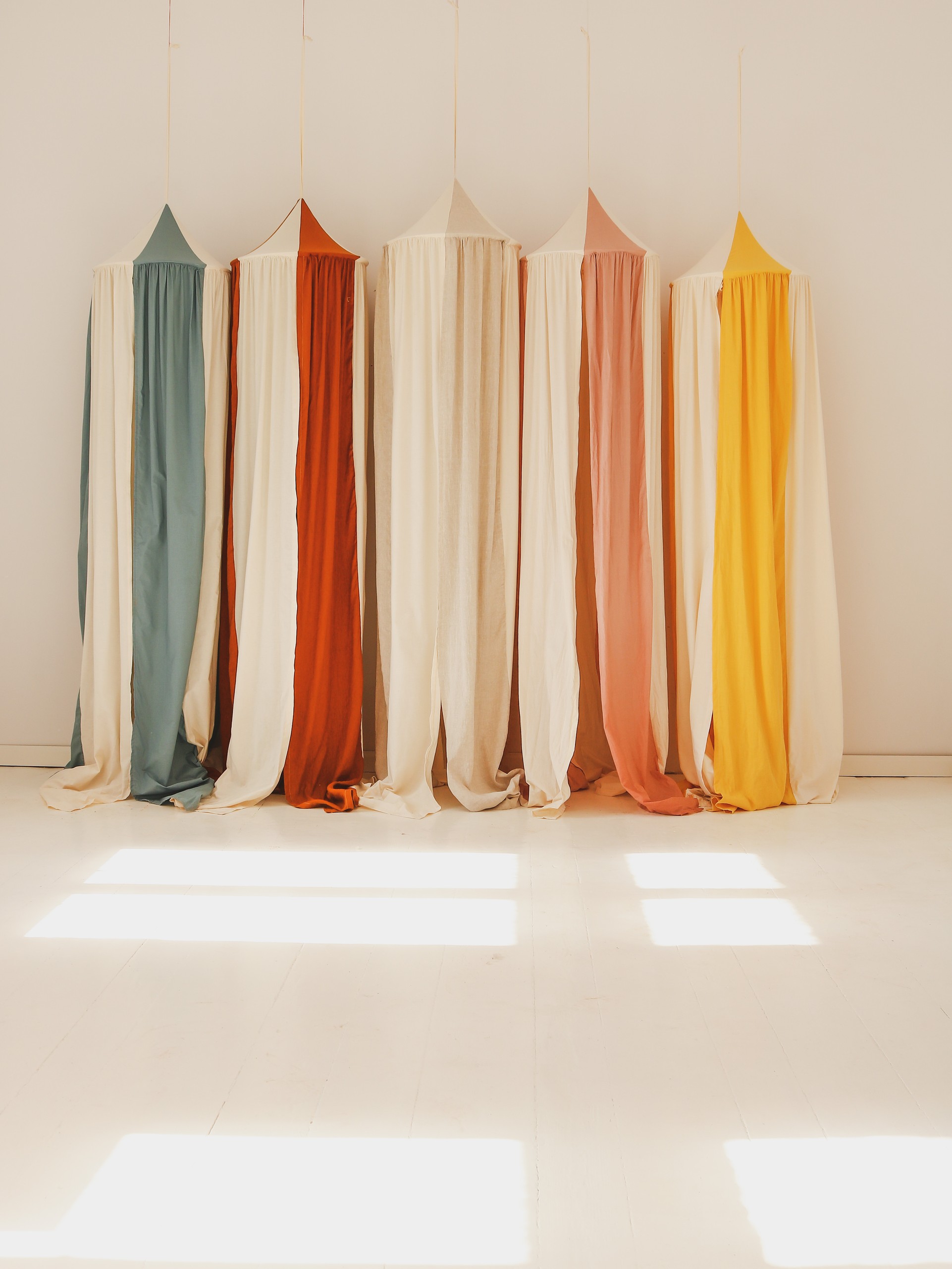 Canopy made of organic cotton and linen - Blue Circus - Image 4