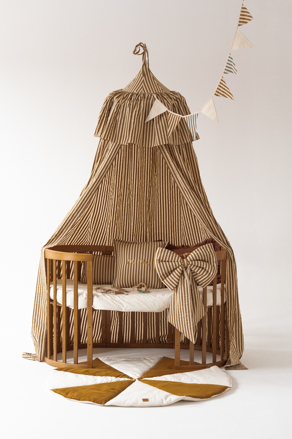 Cotton canopy - olive stripes - Image 5