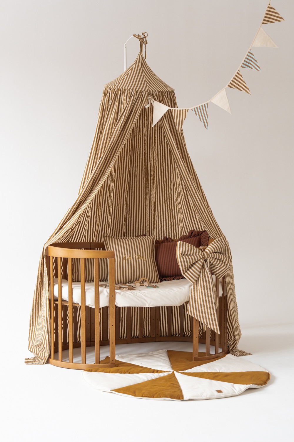 Cotton canopy - olive stripes - Image 4