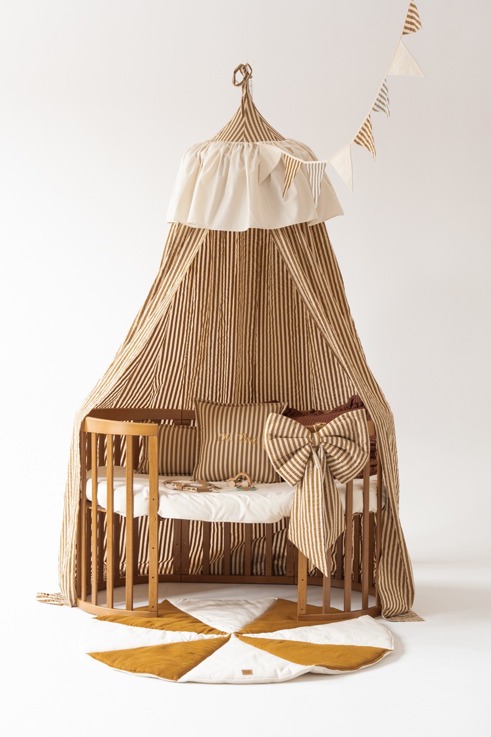 Cotton canopy - olive stripes - Image 2