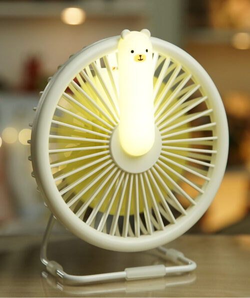 Väike karukujuline ventilaatorlamp - valge