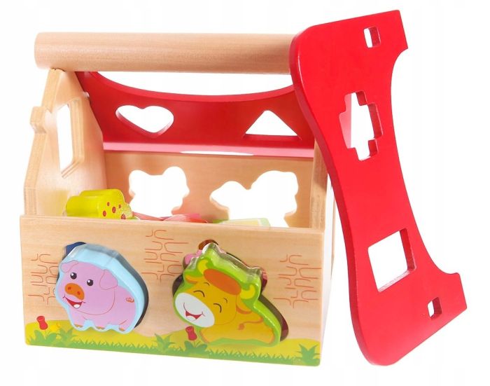 Farmhouse-themed shape sorter with animals - Image 2
