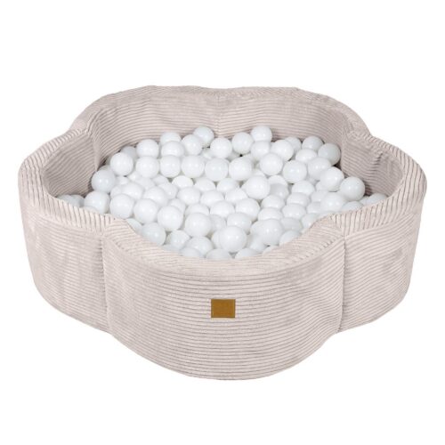 Foam ball pit for babies - elegant ecru flower