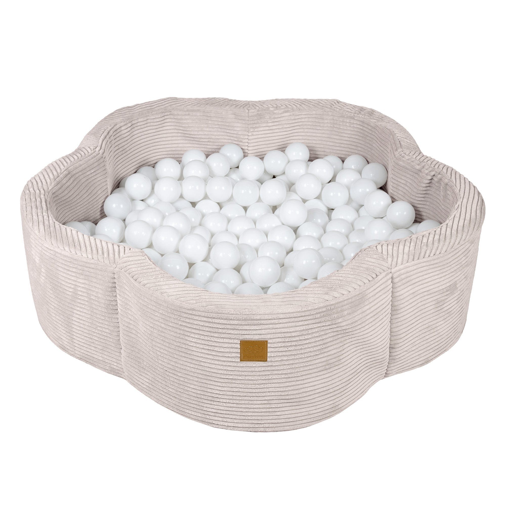 Foam ball pit for babies - elegant ecru flower