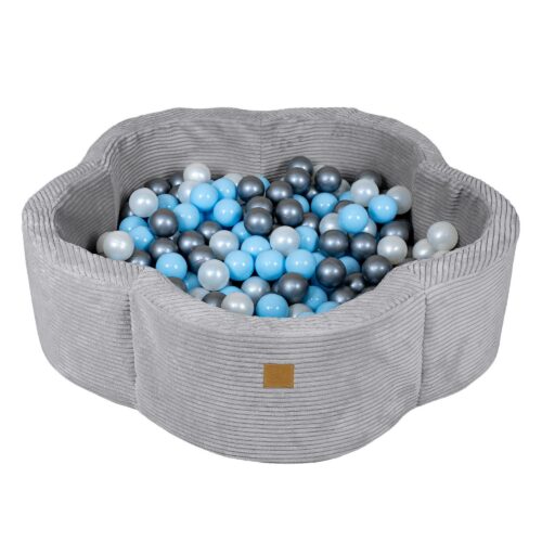 Foam ball pit for babies - elegant gray flower