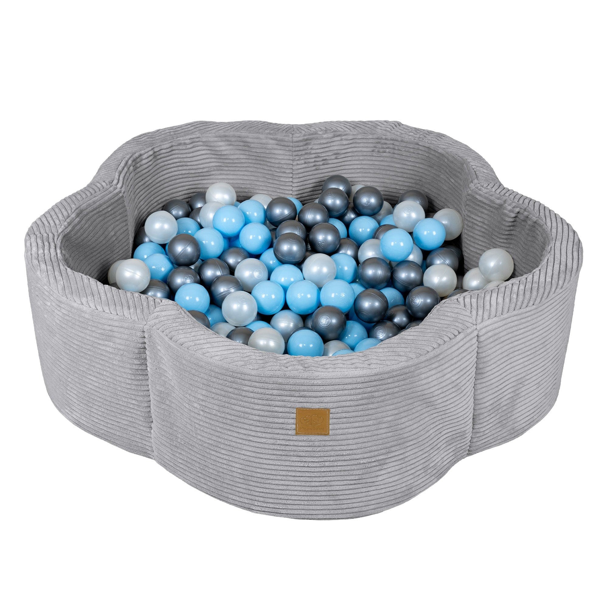 Foam ball pit for babies - elegant gray flower