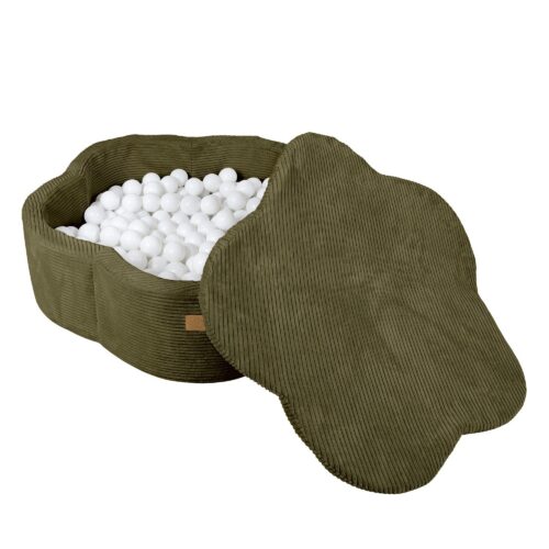 Foam ball pit for babies - stylish khaki with flowers