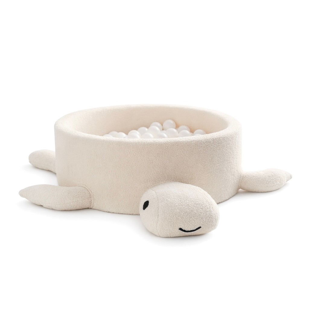 Foam ball pit for babies without balls - Cheesecake Turtle, cream-beige bouclé