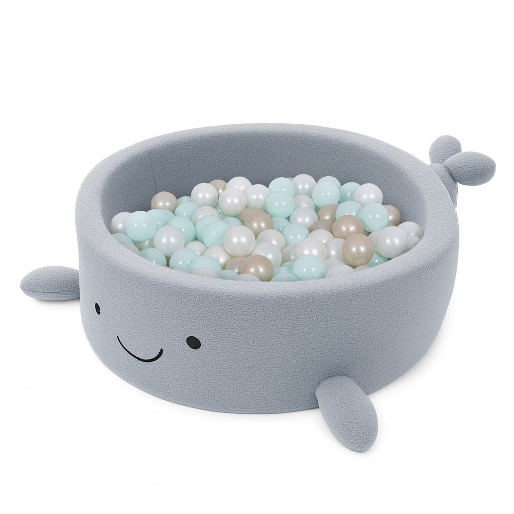 A foam ball pit for babies without balls—a whale in dusty ice-blue bouclé - Image 2
