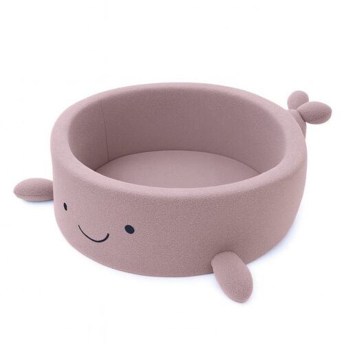 A foam ball pit for babies without balls—pink bouclé with raspberry glaze