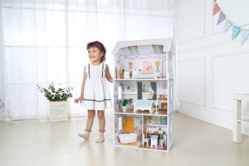 Luna Wooden Dollhouse with LED Lights