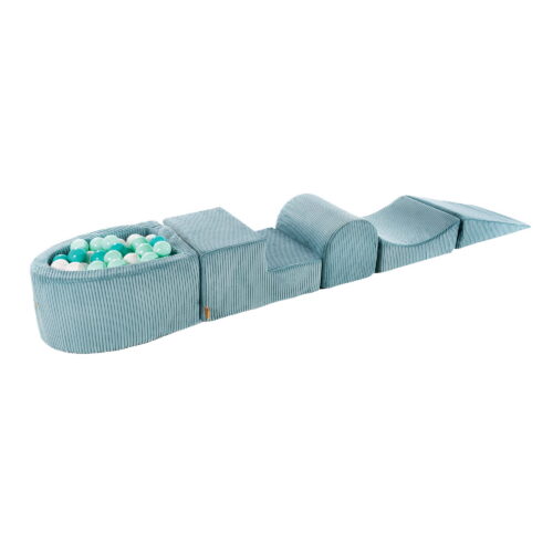 MeowBaby® mängukomplekt väikese pallimerega - türkiis ja türkiis/valge/münt