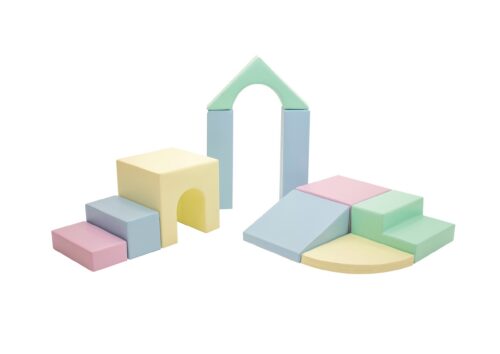 10-osaline pehmete poroloonklotside komplekt - hele pastell