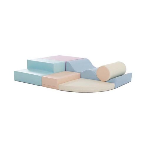 6-osaline pehmete poroloonklotside komplekt - hele pastell