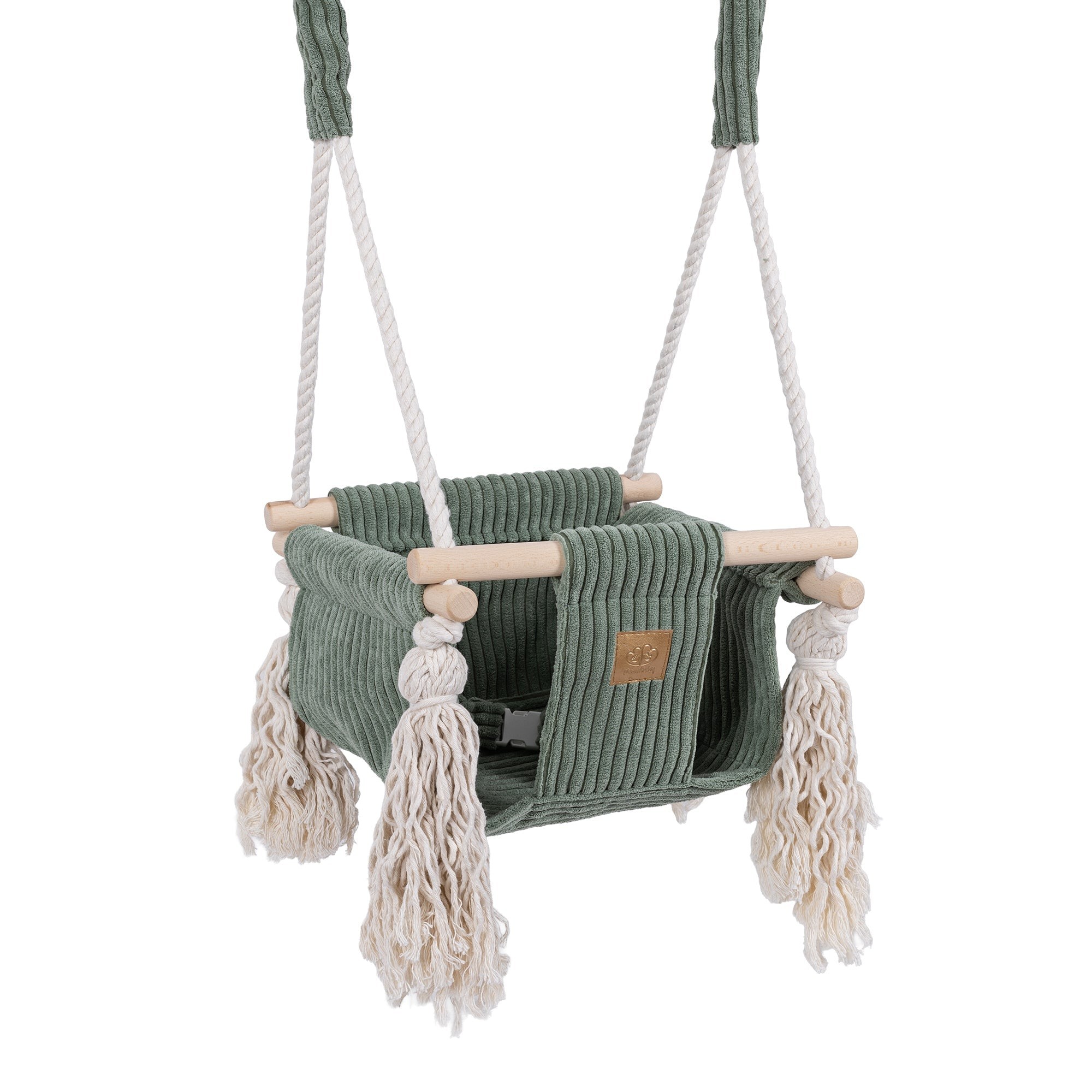 Indoor baby swing, square - olive green