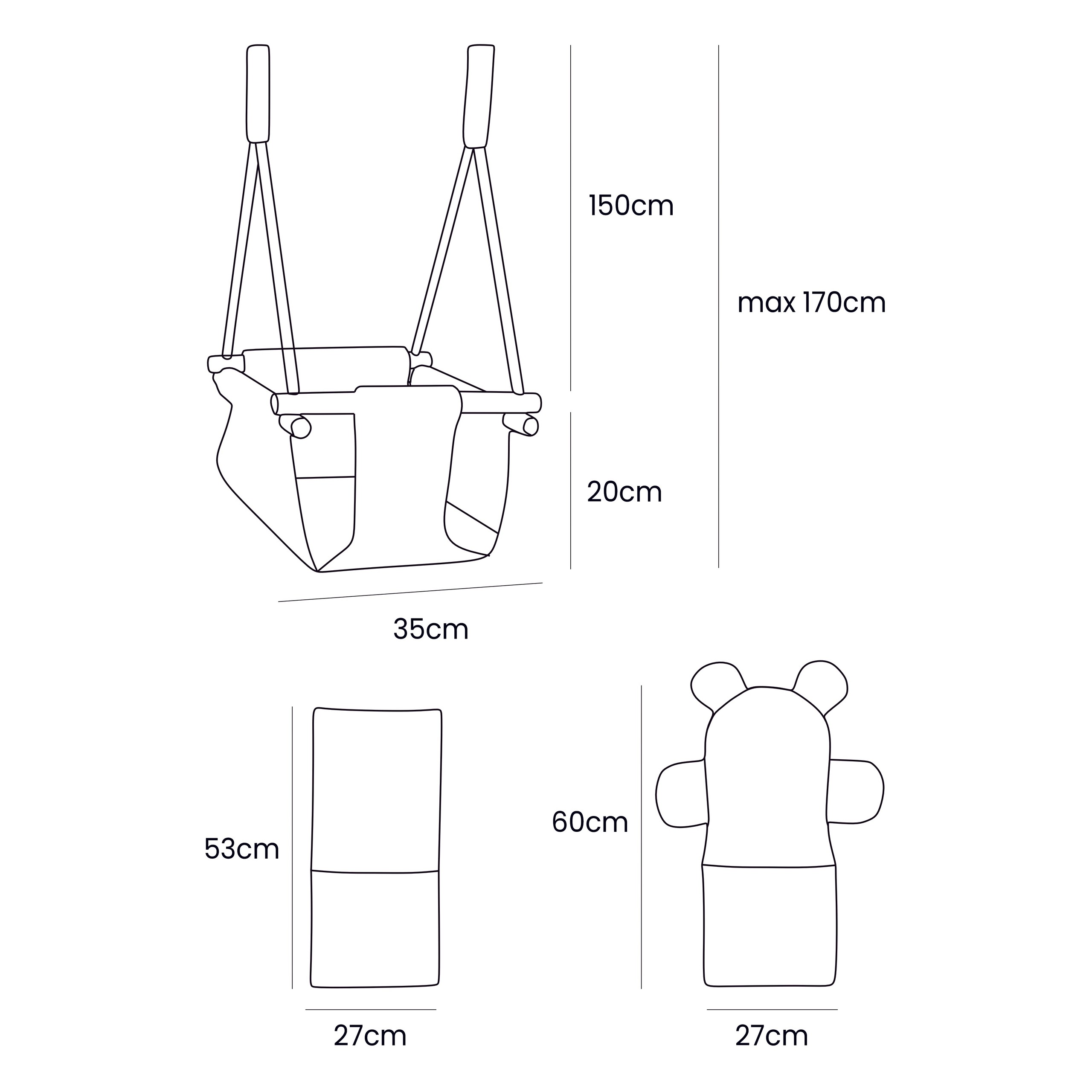 Indoor baby swing, teddy - ecru - Image 3