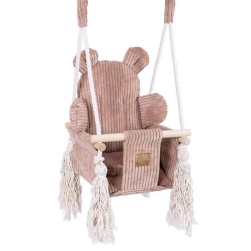 Indoor baby swing, teddy - powder pink