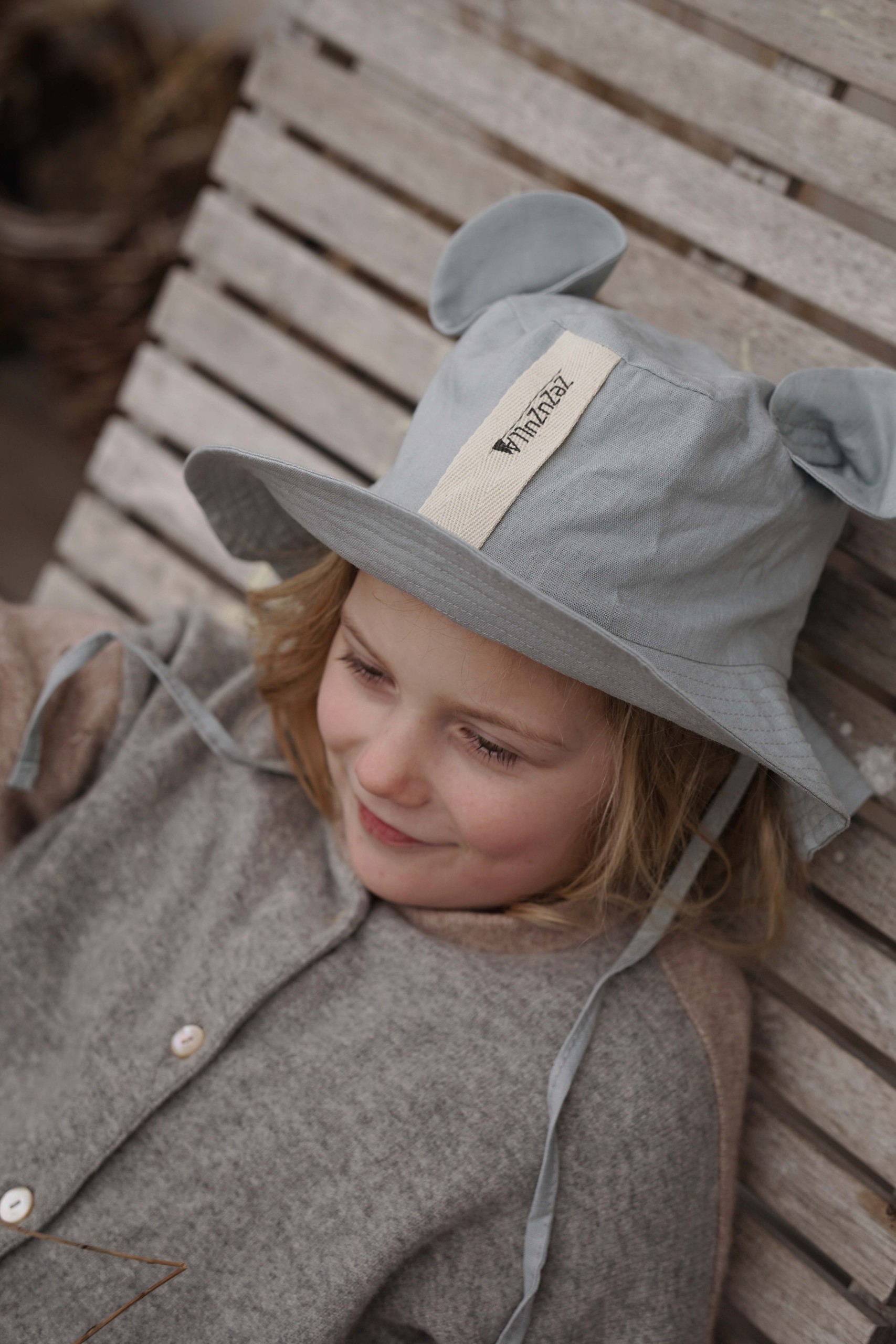 Children's Hat with Ears - Gray - Image 2