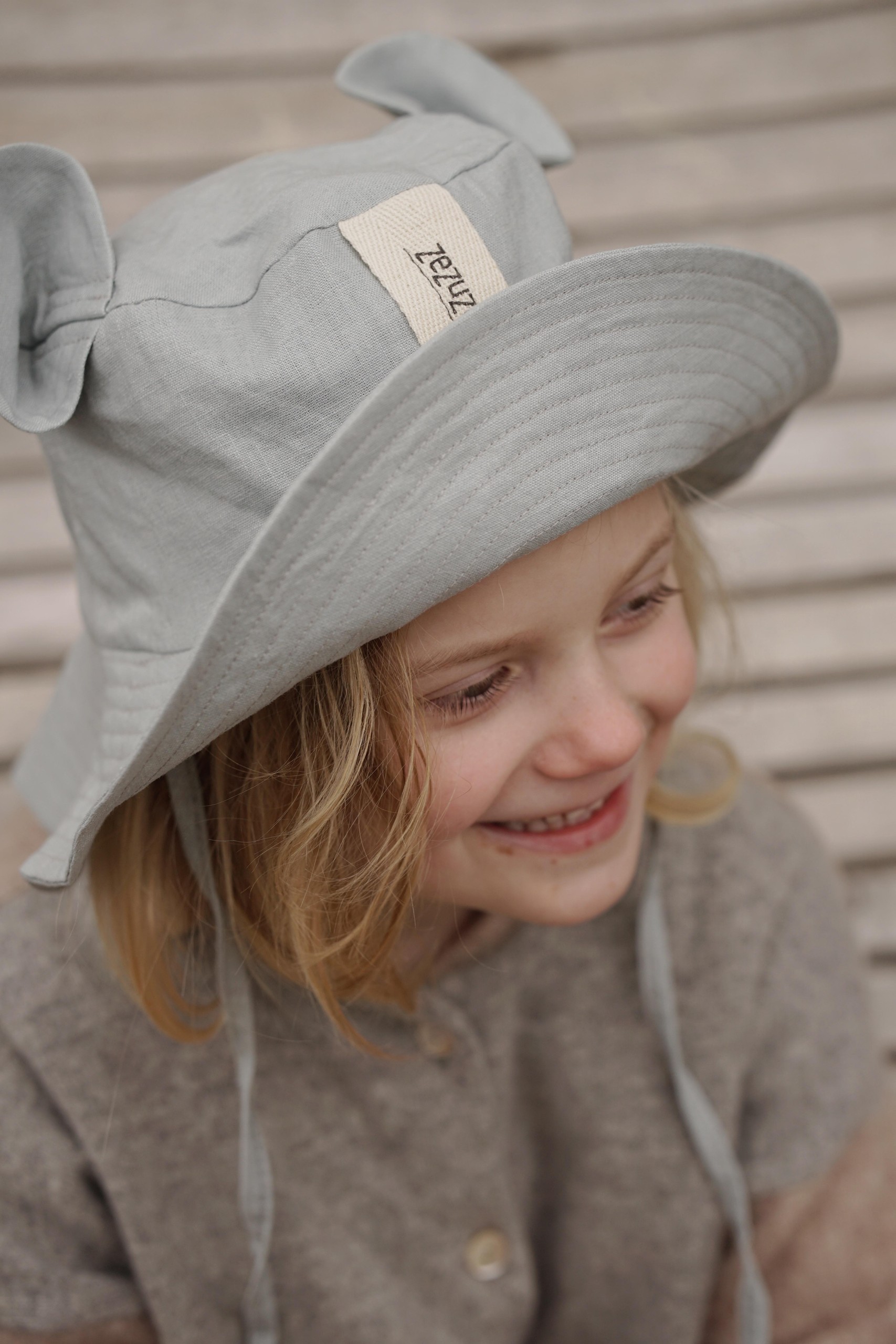 Children's Hat with Ears - Gray - Image 3