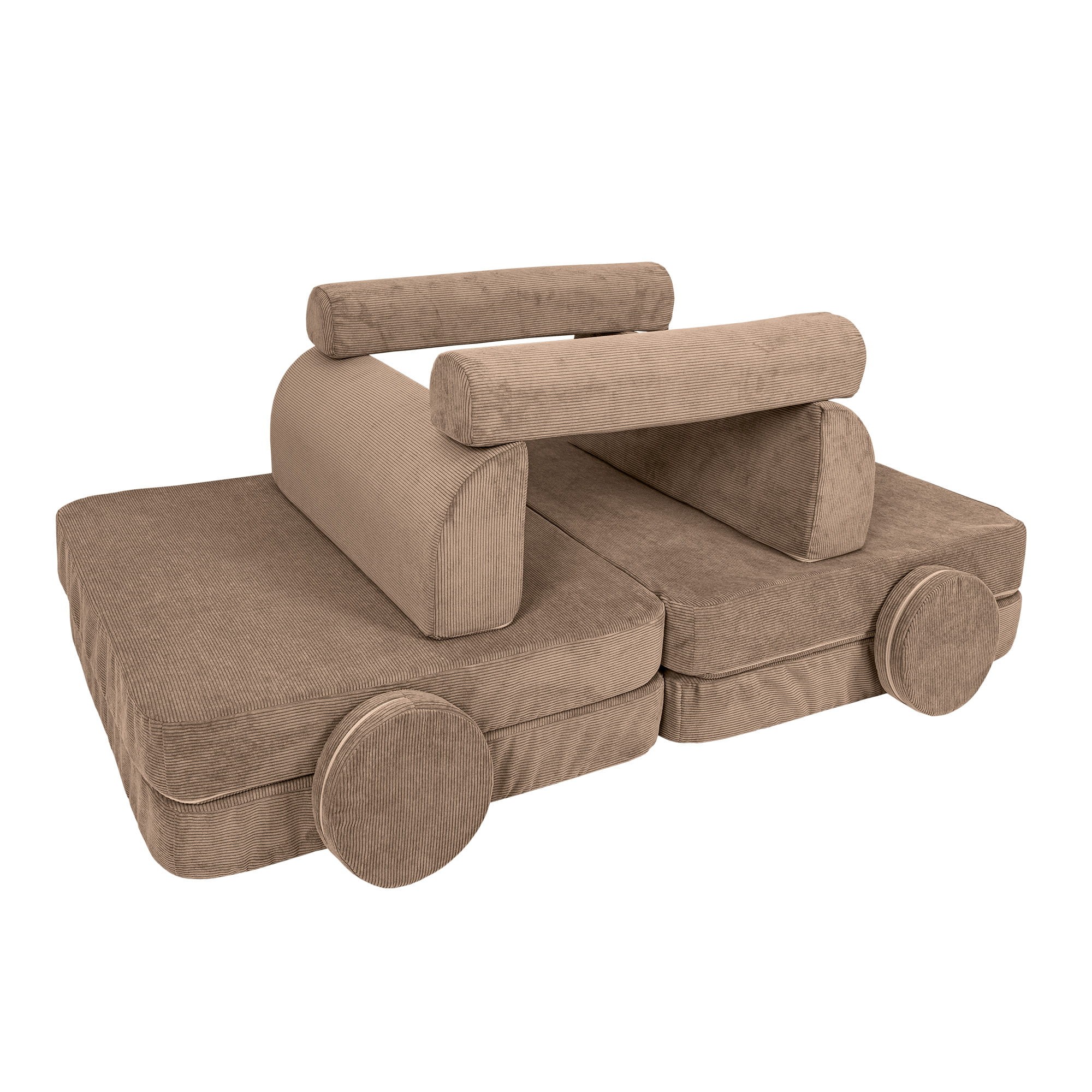 Large Modular Sofa - Slimcord Ribbed Velvet, Brown - Image 2