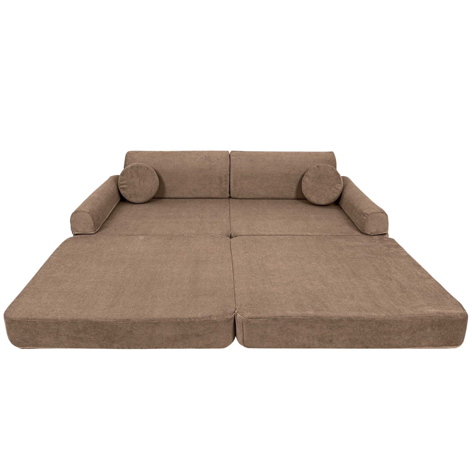 Large Modular Sofa - Slimcord Ribbed Velvet, Brown - Image 4