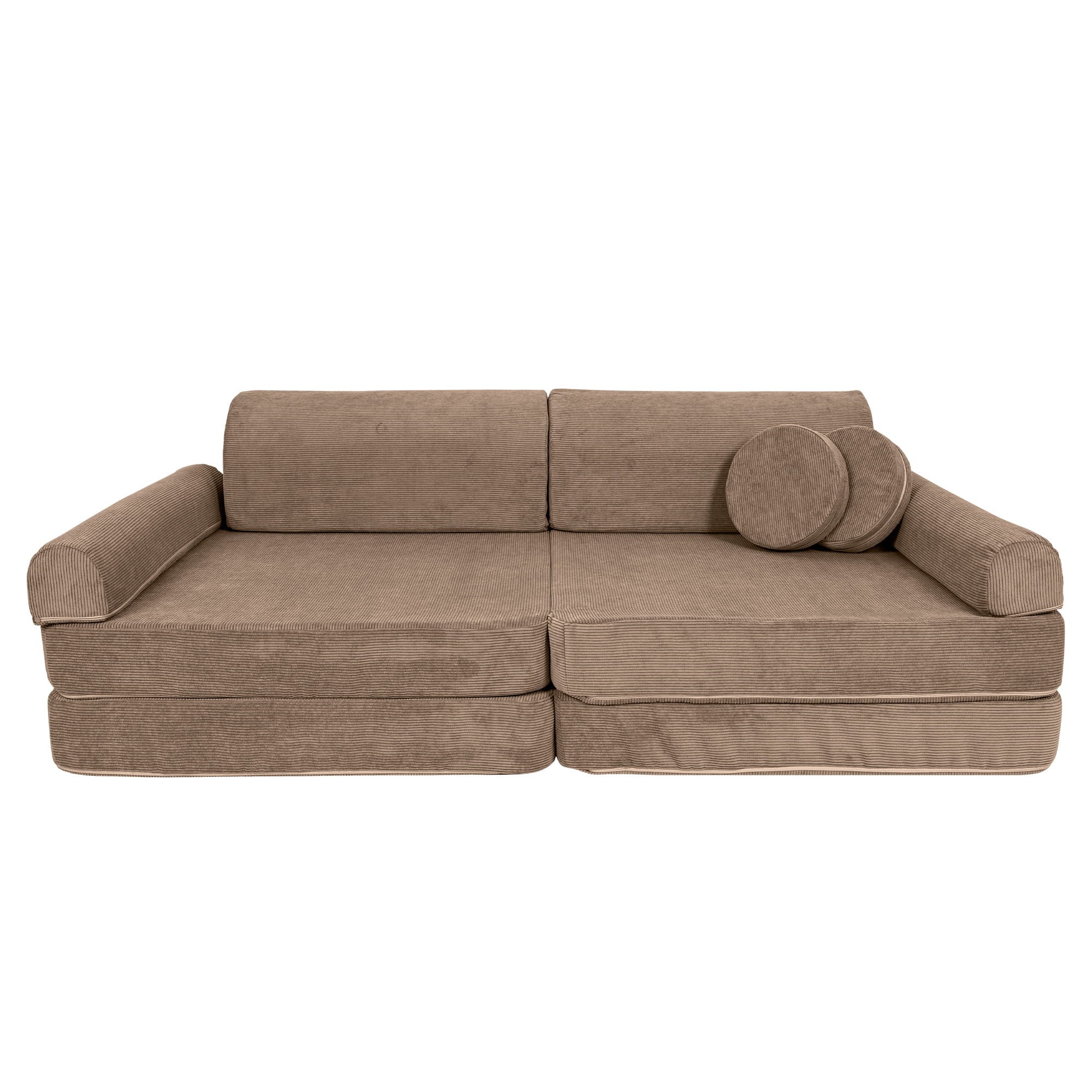 Large Modular Sofa - Slimcord Ribbed Velvet, Brown - Image 7