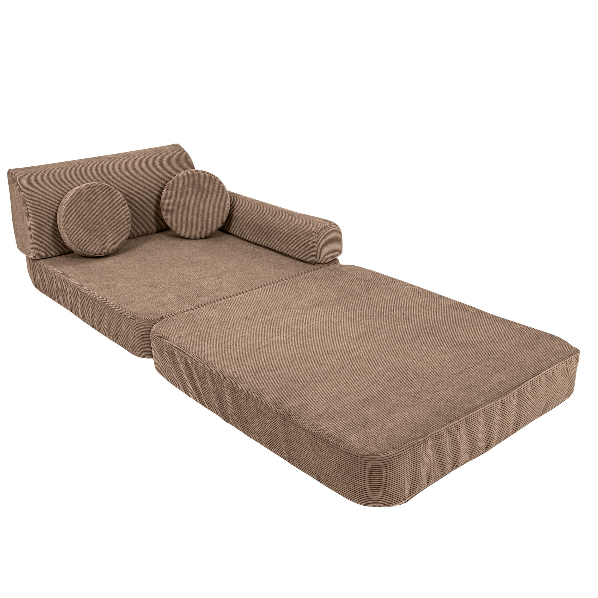 Large Modular Sofa - Slimcord Ribbed Velvet, Brown - Image 3