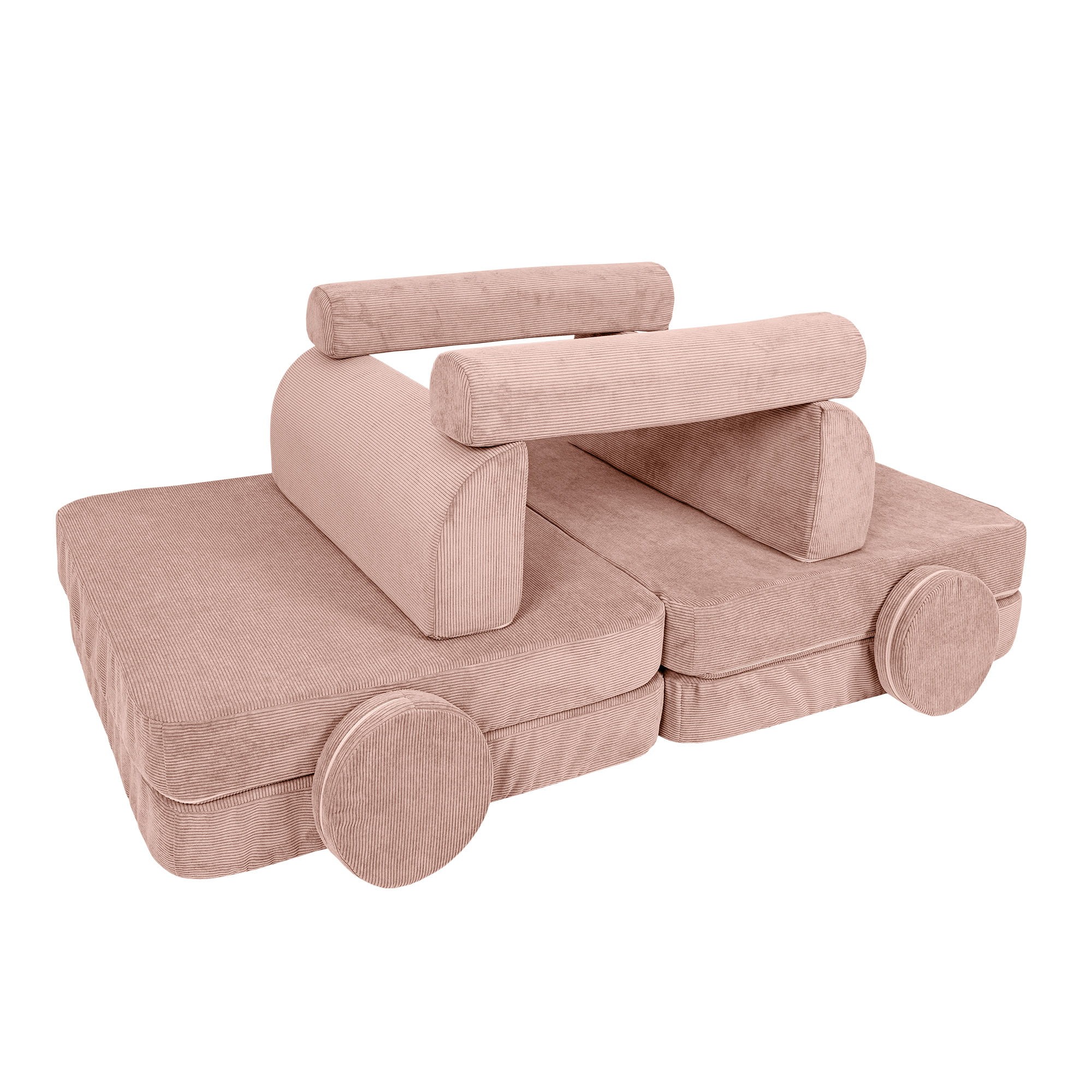 Large Modular Sofa - Slimcord Ribbed Velvet, Pink - Image 3