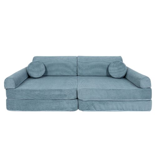 Large Modular Sofa - Slimcord Ribbed Velvet in Turquoise