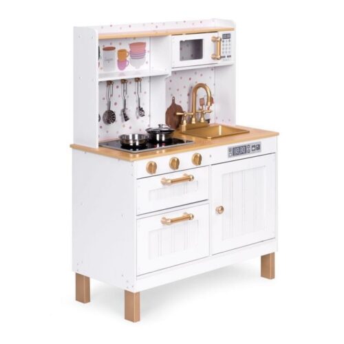 Large wooden play kitchen with sounds and LED lighting