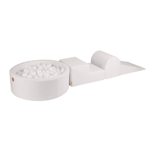 MeowBaby® Bouclé Fabric Play Set with Ball Pit - White Ball
