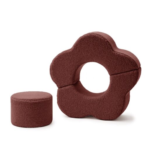 MeowBaby® Flower-Shaped Foam Module Set, 3 Pieces, Bearly Dark Brown