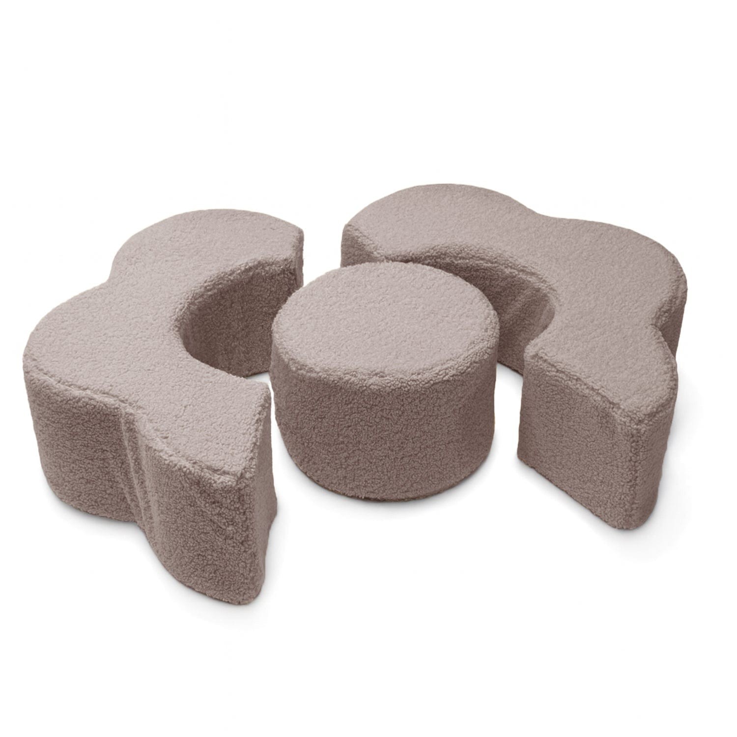 MeowBaby® Flower-Shaped Foam Module Set, 3 pieces, Bearly Light Gray - Image 3