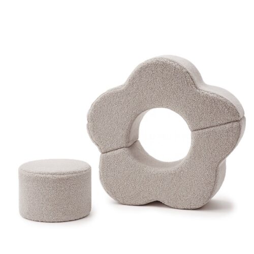 MeowBaby® Flower-Shaped Foam Module Set, 3 pieces, Bearly Light Gray