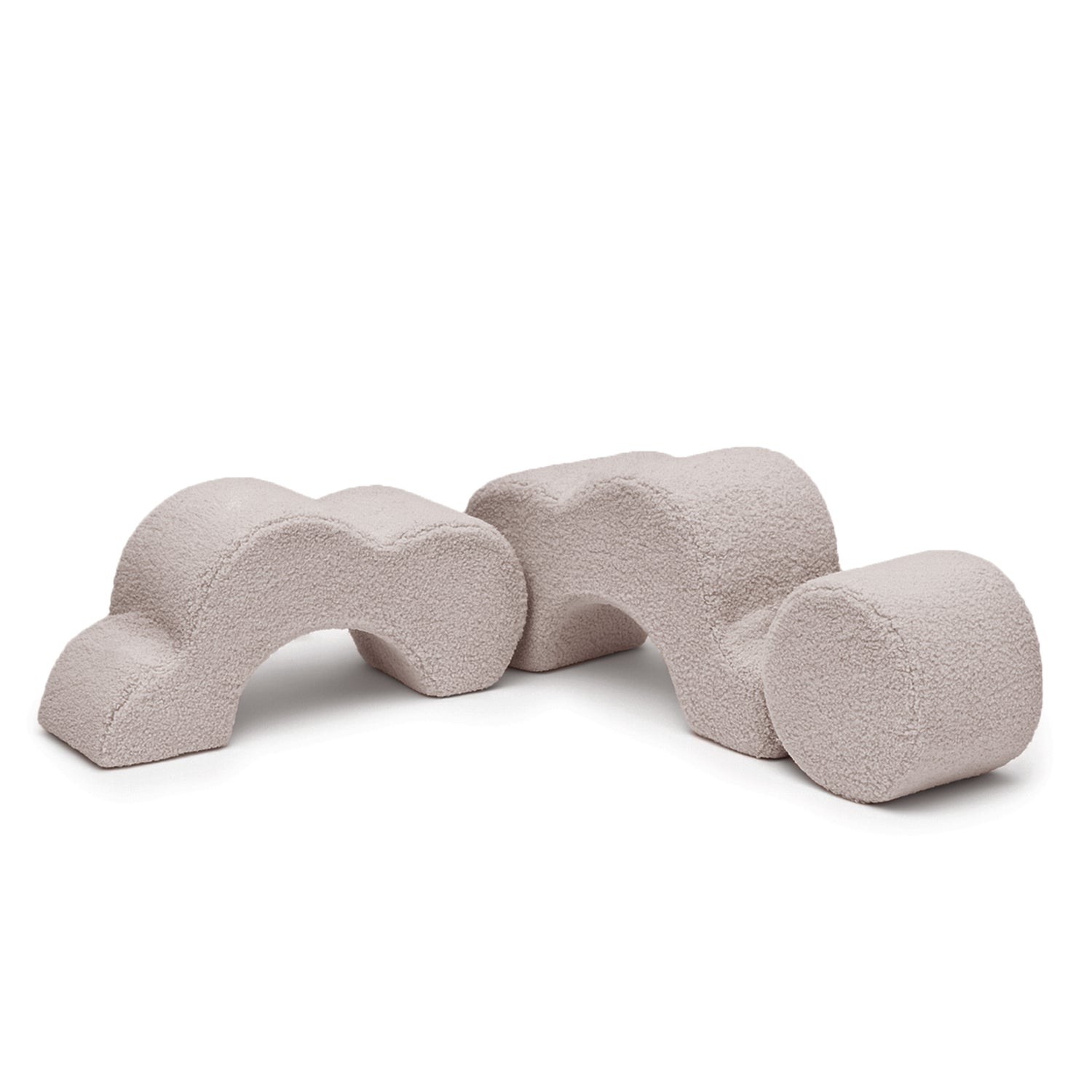 MeowBaby® Flower-Shaped Foam Module Set, 3 pieces, Bearly Light Gray - Image 2
