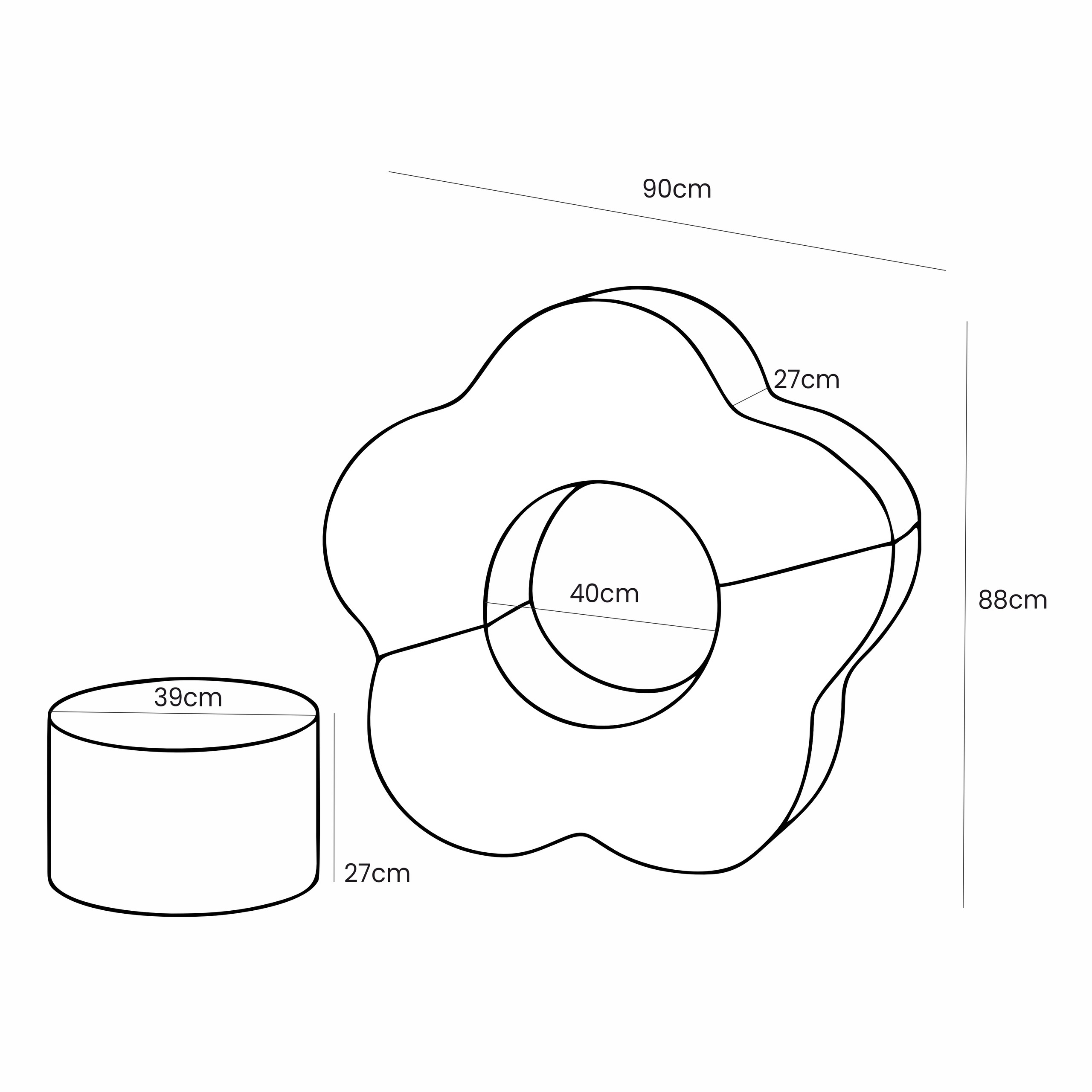 MeowBaby® Flower-Shaped Foam Module Set, 3 pieces, Bearly Light Gray - Image 5