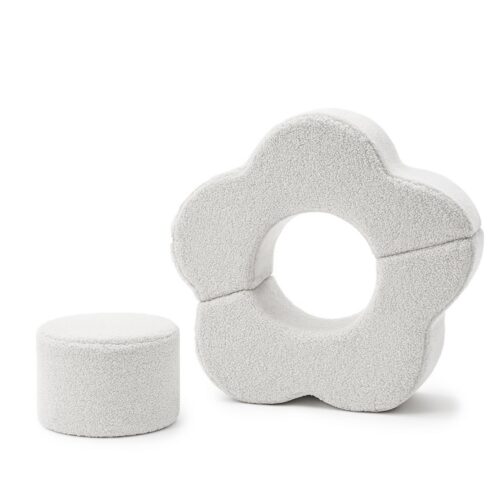 MeowBaby® Flower-Shaped Foam Module Set, 3 pieces, Bearly Off-White