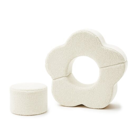 MeowBaby® Flower-Shaped Foam Module Set, 3 Pieces, Bearly Cream